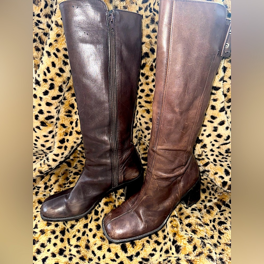 Nine West Brown Heeled Boots